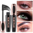 3 Pack 4d Silk Fiber Waterproof Mascara For Thicker  Voluminous Lashes