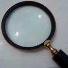  Vintage Brass Magnifying Glass With Horn Handle   Antique Style Reading