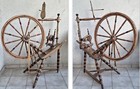 Rare Antique Xix C  Vintage Scandinavian Wooden Spinning Wheel W  Wheel 27 