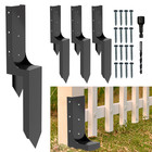 Durable Metal Fence Post Repair Kit Featuring Four Strong Anchors Included