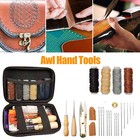 28pcs Diy Leather Waxed Thread Stitching Needles Awl Hand Tools For Sewing Craft