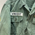 Vintage 1960s Us Third Army Vietnam Og-107 Button Up Shirt - Sergeant Vincent