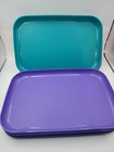 Tupperware Rectangular Luncheon Plates Trays 11  X 7  Set Of 4 Great Condition