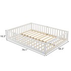 Full Size Wooden Toddler Crib Bed With Door   Floorboard Convertible Safety Bed