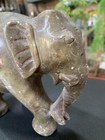 Antique Old Hand Crafted Marble Stone Carved Elephant Statue Figurine Home Decor