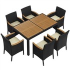  7pcs Outdoor Dining Set Rattan Patio Furniture Set Outdoor Table With 6 Chairs