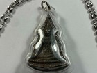 Vintage Two-sided Metal Buddha Amulet In Sealed Acrylic Case With 24  Necklace