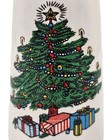Vintage Ceramic White Salt   Pepper Shakers With Christmas Trees And Gifts Flaws