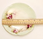 Antique J c Louise Plate Mint Green Pink Rose Gold Trim Hand Painted Cottagecore