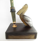 Vintage D avesn France Art Deco Pelican Eversharp Gold Seal Desk Pen Set Holder