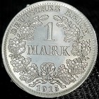 Deutsches Reich  beautiful  Genuine 90  Silver Coin   900  German Empire 1 Mark 