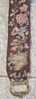 Antique 1800s Victorian Bell Pull Needlepoint Wall Hanging Floral Birds Brass