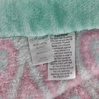 Okie Dokie Teal Pink Gray White Tear Drop Baby Blanket Plush Htf 30x40 Heart