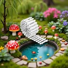White Miniature Fairy Garden Fence Wooden Picket Fence Border Bonsai Fairy