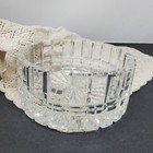 Vntg Mid Century Modern Crystal Clear Art Glass Round Cigar Ashtray Heavy