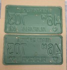 1962 Alabama License Plate Tag Pair   46 H 703  Macon Co    unused  