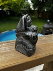 Vintage Inuit Soapstone Carving Mother And Baby With Initials Ef 3-17476