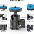 Mini Ball Head  Rubesee Panoramic Camera Tripod Head With 1 4  Screw Shoe Mount 