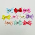 30pcs Assorted Of 10 Colors 5cm Satin Ribbon Flowers Bows Appliques Wedding C   