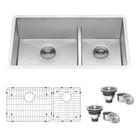 Ruvati 28  Low-divide Undermount 60 40 Double Bowl 16gauge Kitchen Sink- Rvh7255