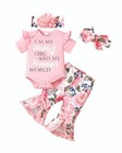  Newborn Baby Girl Clothes Infant Outfits Romper Floral Fall 3-6 Months Pink