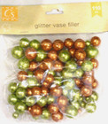 Fall Vase Filler 110 Glitter Styrofoam Balls Crafts Table Scatter   Green Orange