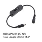 8 X Dc 12v Inline Rocker Switch W 5 5x2 1mm Dc Jack M To F Power Cable Black