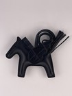 Hermes Noir Black Milo Lambskin Alligator Touch Rodeo Pegase Bag Charm