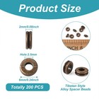 200pcs Antique Bronze Rondelle Donut Spacer Beads Tibetan Vintage Tiny Metal    