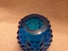 Vintage Fenton Glass Colonial Blue Hobnail 2 Pc Fairy Lamp Light-top Only  