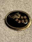 Antique 19th Century Victorian Gold Filled   Black Enamel Grape Motif Pin 