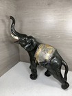 Vintage Large Cast Metal Cast Iron Realistic Elephant 13    Figurine 11 Lb