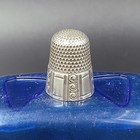Antique Stern Bros Sterling Silver Thimble Panel And Swirl Design