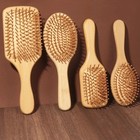 Wood Natural Bamboo Wooden Paddle Brush Hair Care Spa Massage Anti-static Comb