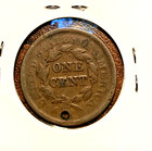 1851 Us Large Cent - Liberty Braided Hair  Hole  108