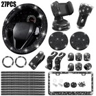 27pcs Car Diamond Interior Steering Wheel Cover Set Bling Accessorie For Women
