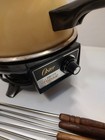Vintage Oster Electric Fondue Set Model 701-01a Gold W forks