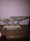 Antique Cast Iron Balance Scale With 2 Weights