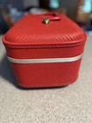 Vintage Red Train Case Hard Cosmetic Makeup Box Luggage No Key 8x13 Unbranded
