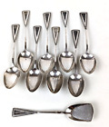Set 8 Antique Sterling Silver Dutch Demitasse Spoons And Caddy Spoon Sword Mark