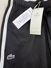 Lacoste Sport Black Jogger Pants L Drawstring Elastic Waist Tapered Leg