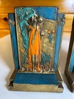 Rare Antique Pompeian Bronze The Kiss Bookends C1920s Art Nouveau Original Paint
