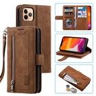 Zipper Leather Wallet Case For Iphone 17 Pro Max 16 15 14 13 12 11 Xr Flip Cover