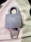 Vtg Solid Brass American Lock Co  Usa  Yhf  Stamped Padlock W Key