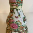 repaired  Antique Chinese Porcelain Hand Painted 9    Height Vase Birds   Florals