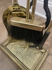 Brass Fireplace Tool Set Antique Vintage  5-piece Poker Brush Shovel Tongs