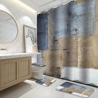 All-season 4pc Abstract Bathroom Set  Shower Curtain   Anti-slip Rugs Included