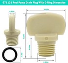 Pool Pump Drain Plugs 071131-192115 With O-ring Replacement For Almond 