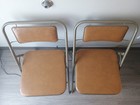 Vintage Set 2 Samsonite Brown Folding Chairs Mid-century Modern Mcm 1980 4820