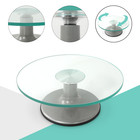 12 In Glass Cake Turntable Stand  With 33pc Baking   Decorating Supplies Tools